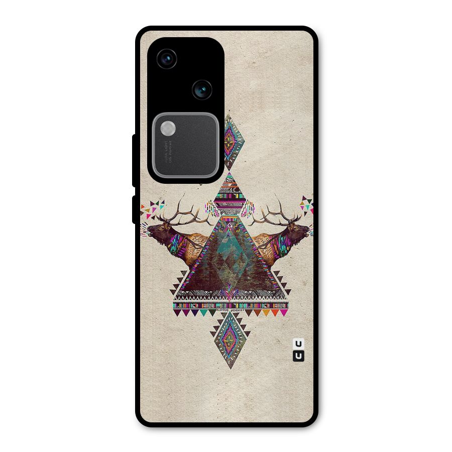 Aesthetic Bull Metal Back Case for Vivo V30 Pro