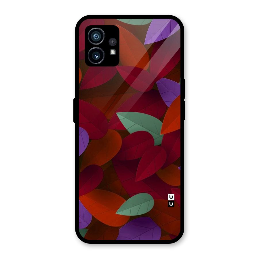 Aesthetic Colorful Leaves Glass Back Case for Nothing Phone 1