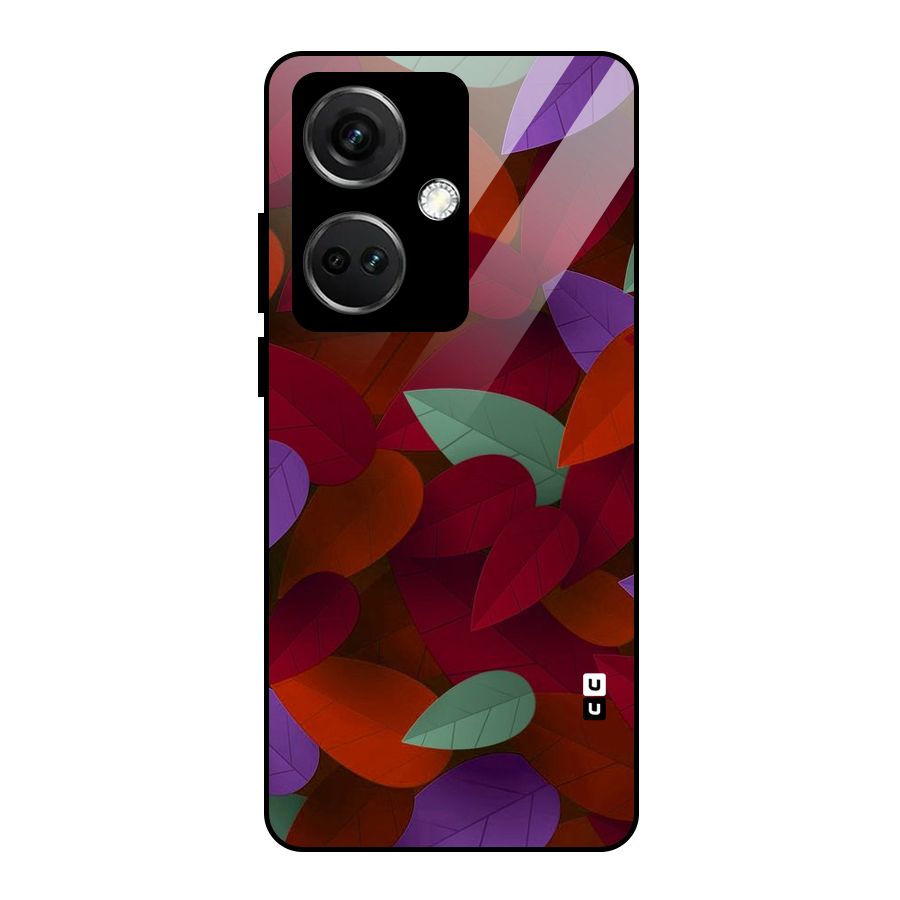 Aesthetic Colorful Leaves Glass Back Case for OnePlus Nord CE 3 5G