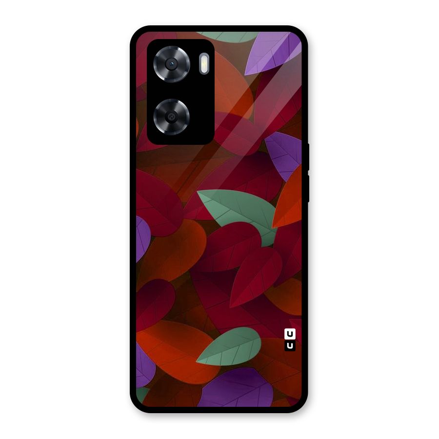 Aesthetic Colorful Leaves Glass Back Case for OnePlus Nord N20 SE