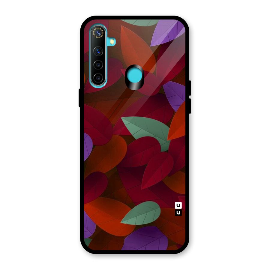 Aesthetic Colorful Leaves Glass Back Case for Realme 5i