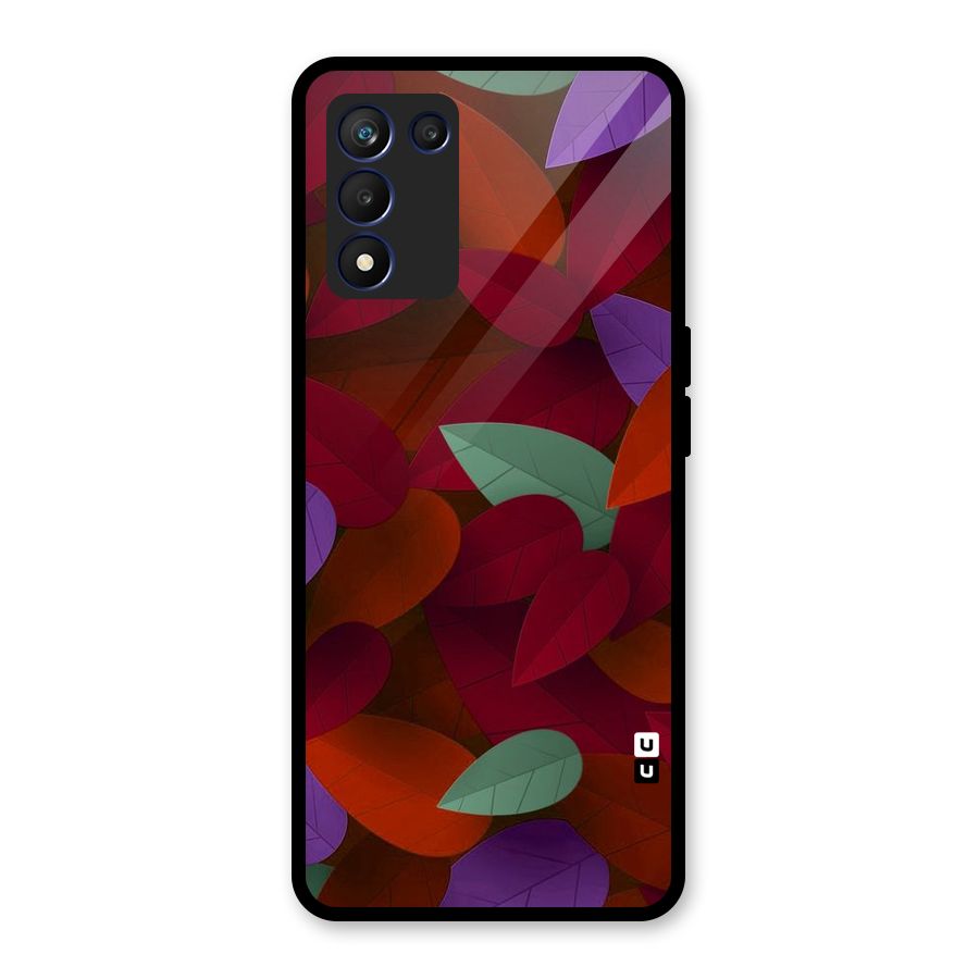 Aesthetic Colorful Leaves Glass Back Case for Realme 9 5G Speed