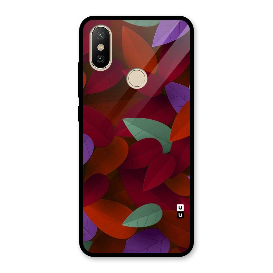 Aesthetic Colorful Leaves Glass Back Case for Redmi A2
