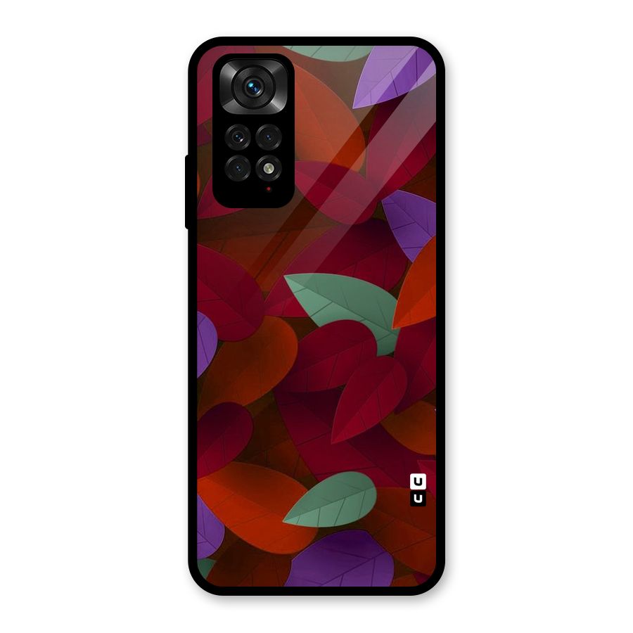 Aesthetic Colorful Leaves Glass Back Case for Redmi Note 11S