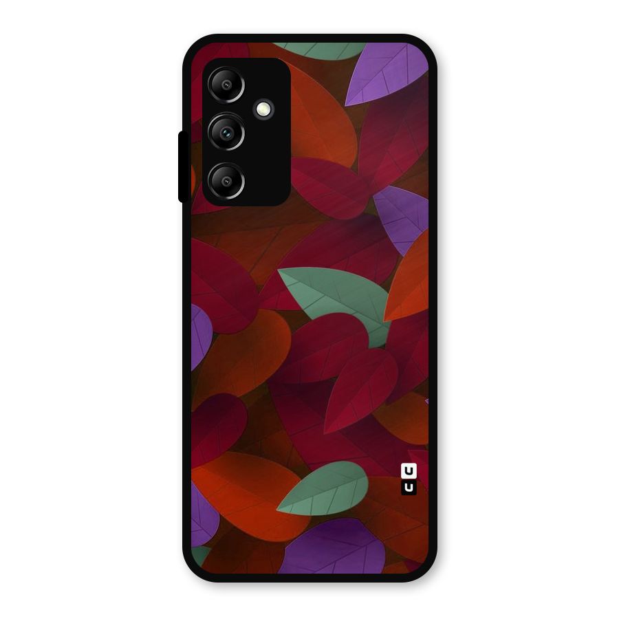 Aesthetic Colorful Leaves Metal Back Case for Galaxy A14 5G