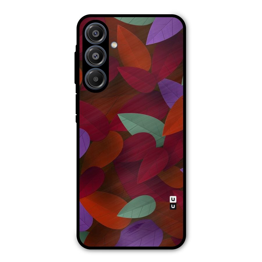 Aesthetic Colorful Leaves Metal Back Case for Galaxy A16 5G
