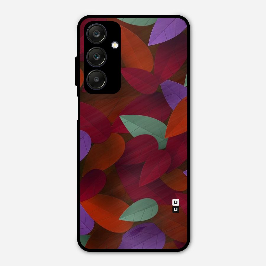 Aesthetic Colorful Leaves Metal Back Case for Galaxy A25 5G