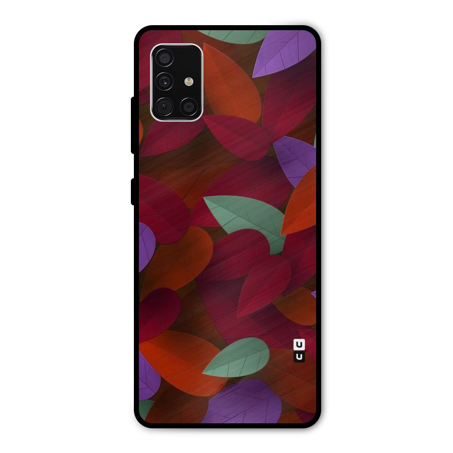 Aesthetic Colorful Leaves Metal Back Case for Galaxy A51