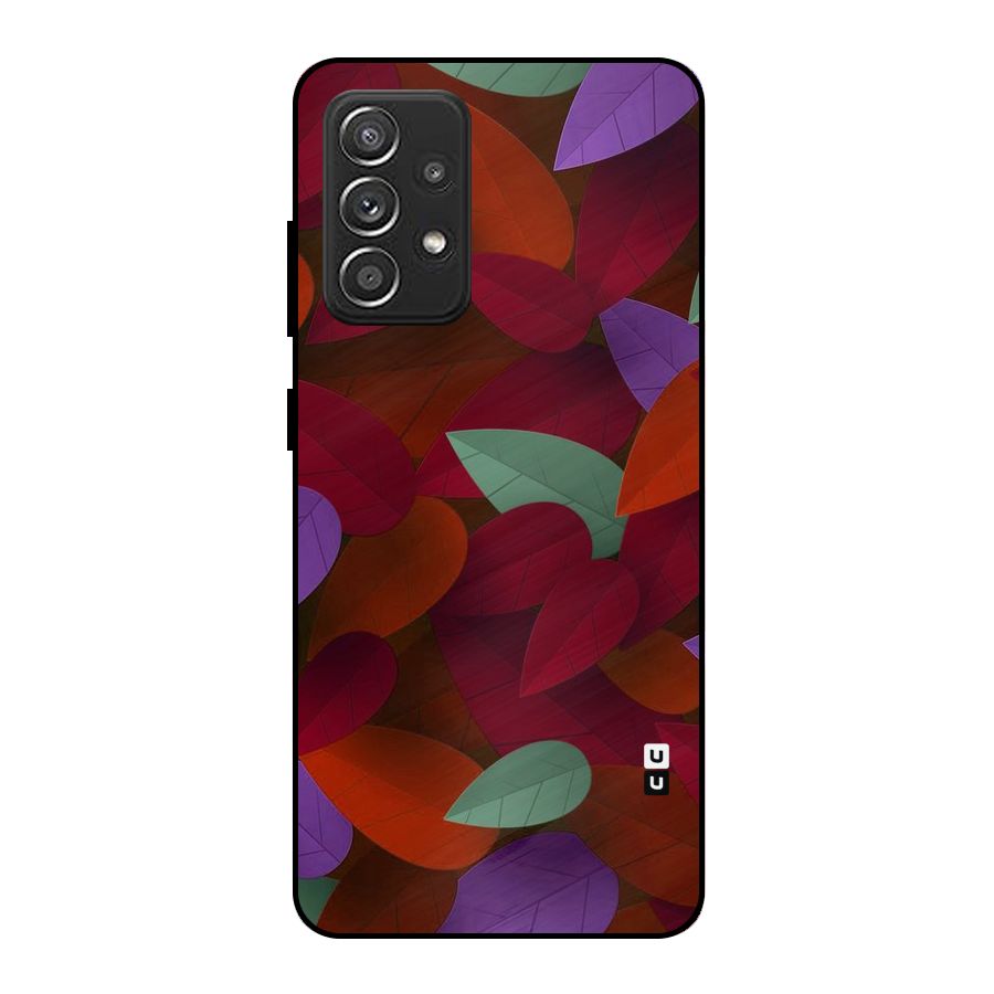 Aesthetic Colorful Leaves Metal Back Case for Galaxy A52
