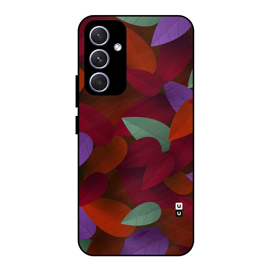Aesthetic Colorful Leaves Metal Back Case for Galaxy A54