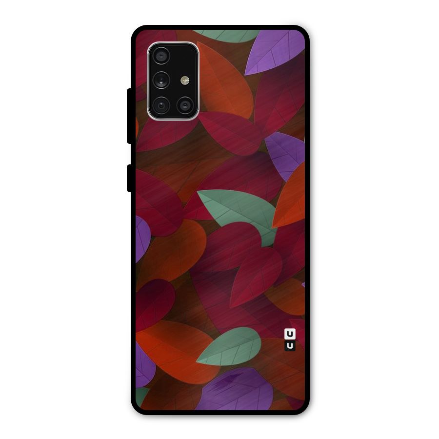 Aesthetic Colorful Leaves Metal Back Case for Galaxy A71