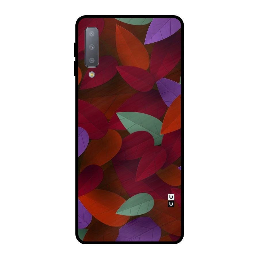 Aesthetic Colorful Leaves Metal Back Case for Galaxy A7 (2018)