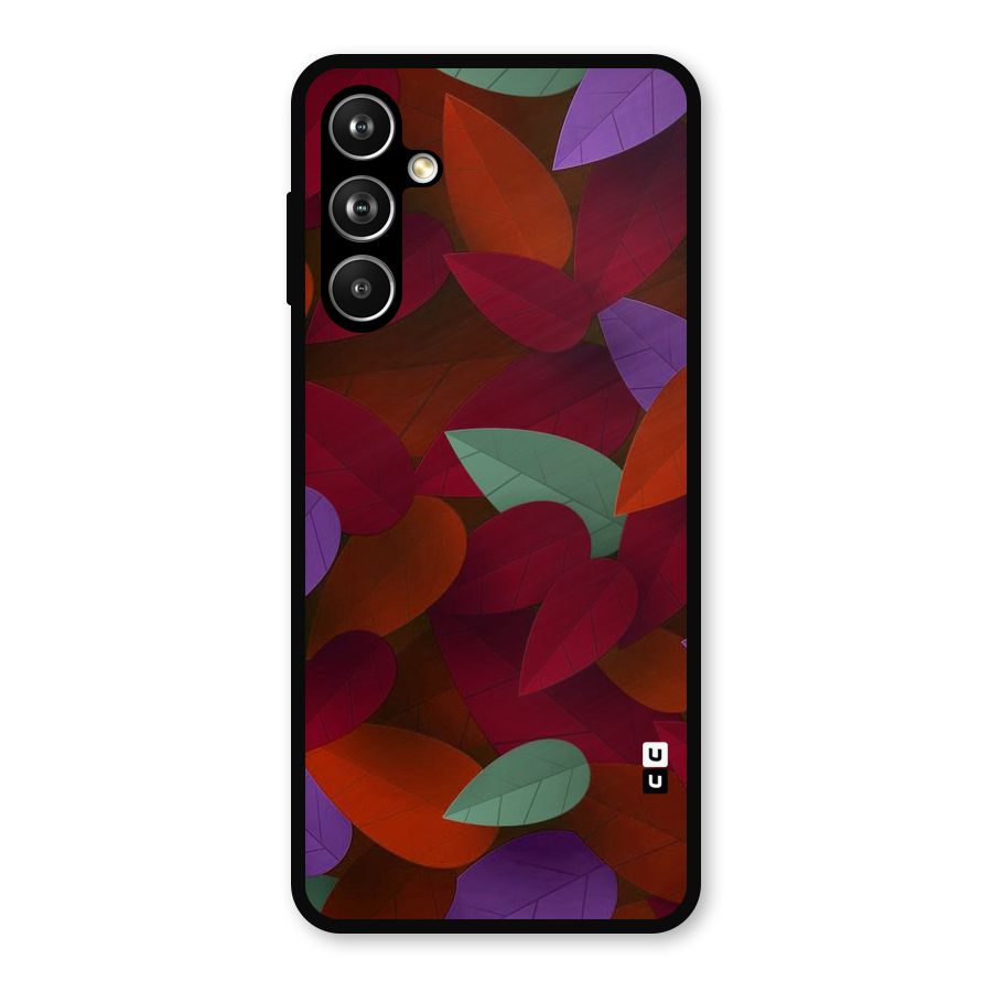 Aesthetic Colorful Leaves Metal Back Case for Galaxy F54