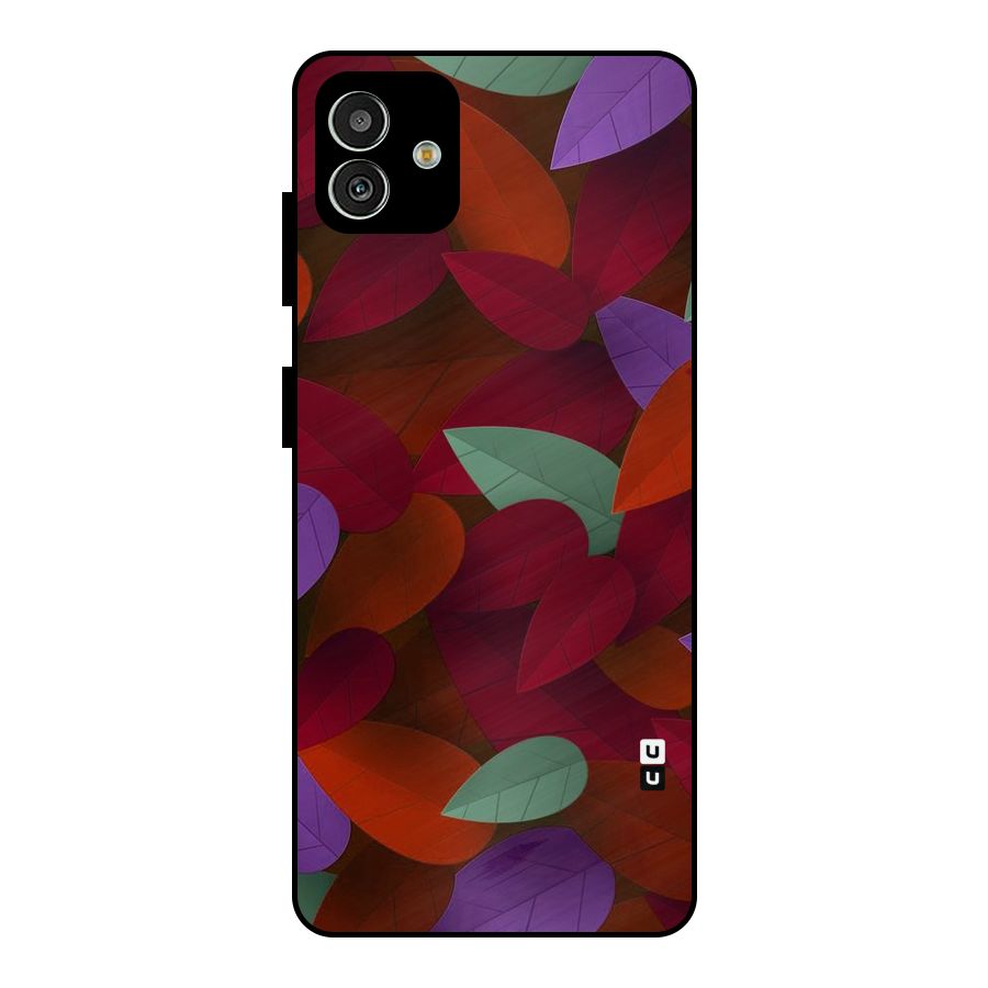 Aesthetic Colorful Leaves Metal Back Case for Galaxy M13 5G