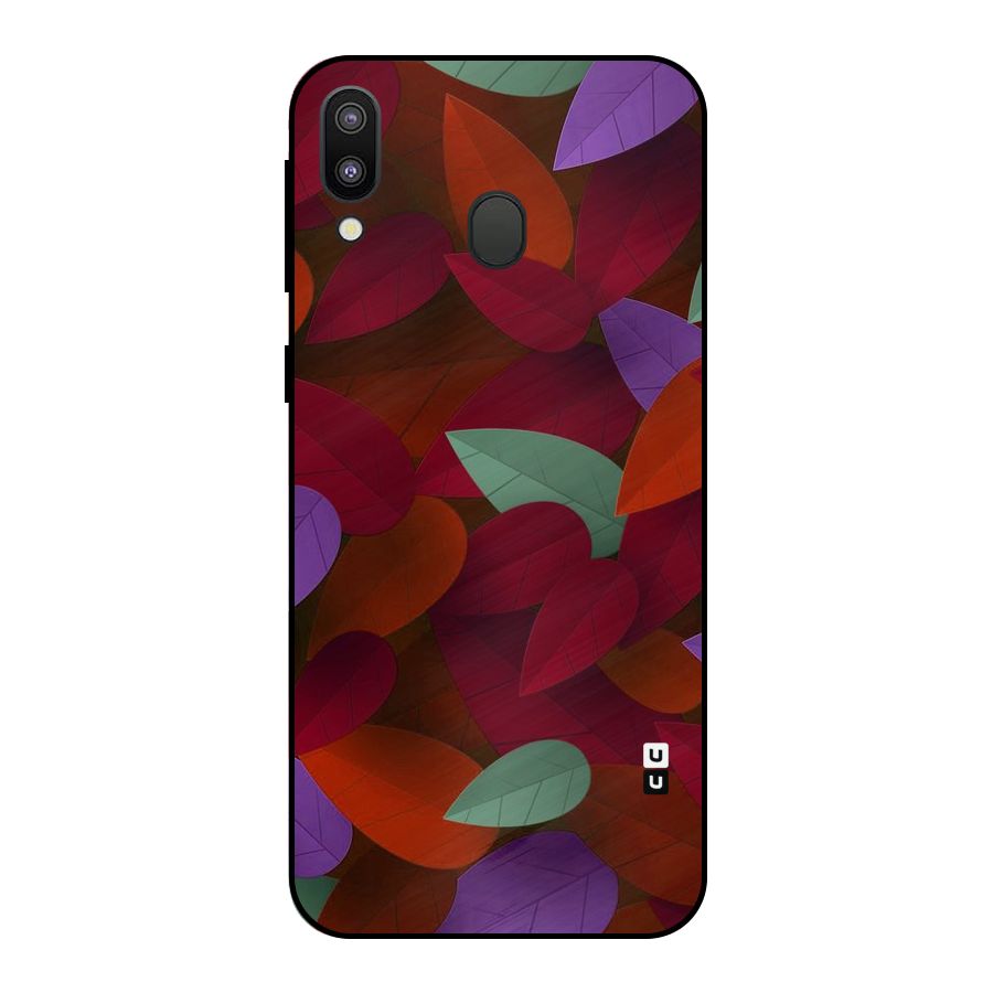 Aesthetic Colorful Leaves Metal Back Case for Galaxy M20