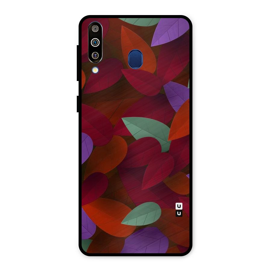 Aesthetic Colorful Leaves Metal Back Case for Galaxy M30
