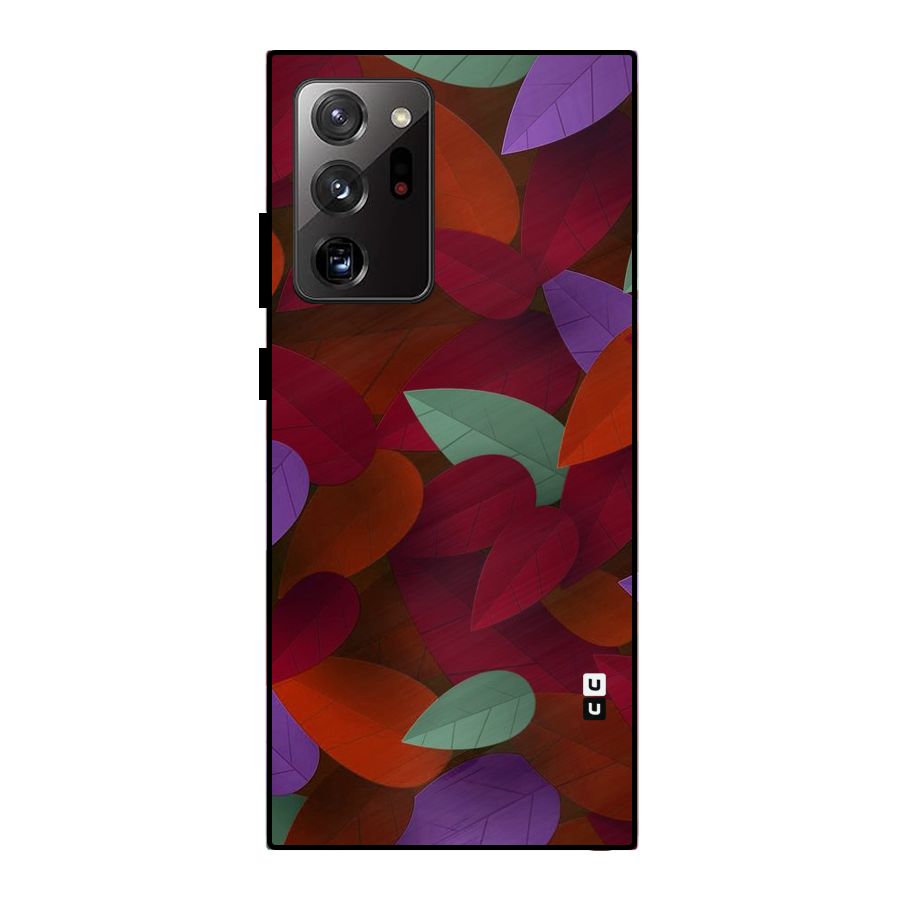 Aesthetic Colorful Leaves Metal Back Case for Galaxy Note 20 Ultra