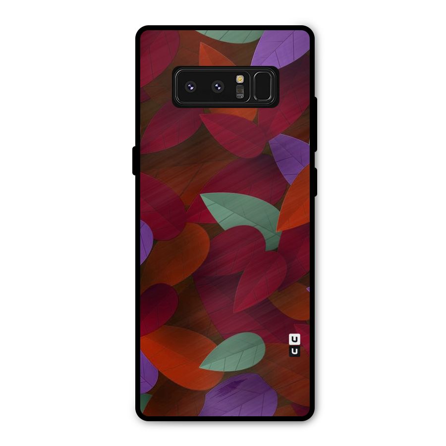 Aesthetic Colorful Leaves Metal Back Case for Galaxy Note 8