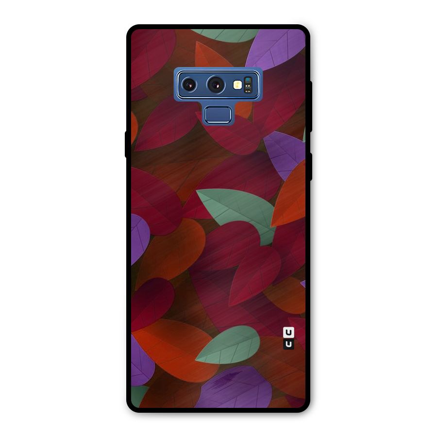 Aesthetic Colorful Leaves Metal Back Case for Galaxy Note 9