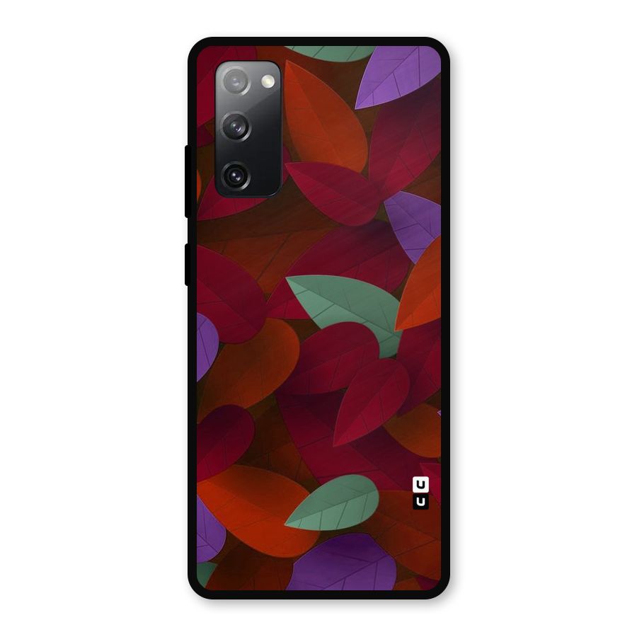 Aesthetic Colorful Leaves Metal Back Case for Galaxy S20 FE 5G