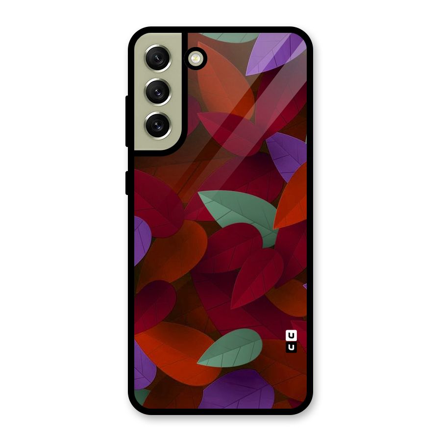 Aesthetic Colorful Leaves Metal Back Case for Galaxy S21 FE 5G (2023)