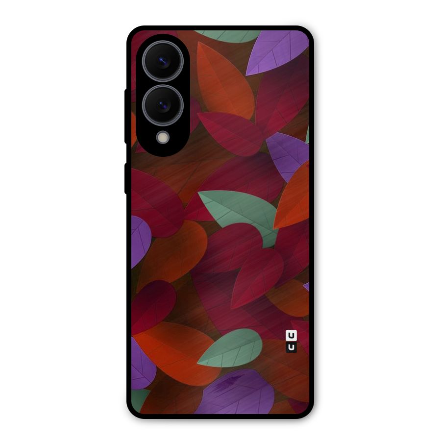Aesthetic Colorful Leaves Metal Back Case for Galaxy S25 Edge