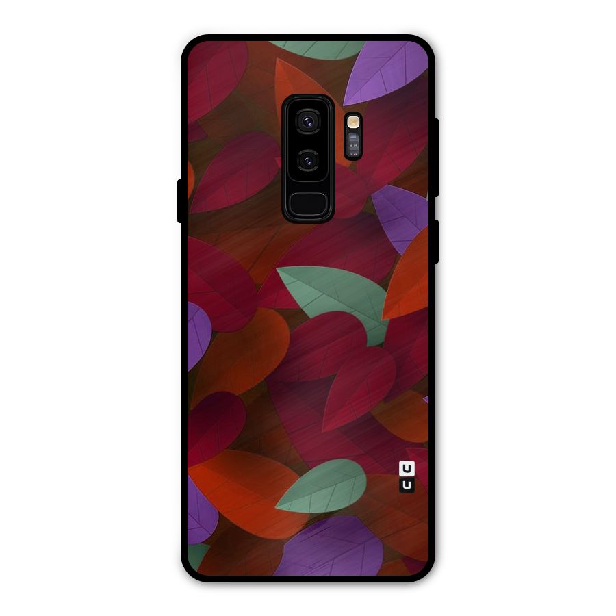 Aesthetic Colorful Leaves Metal Back Case for Galaxy S9 Plus