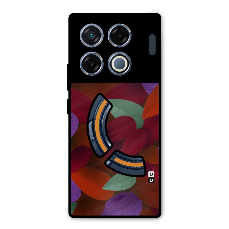 Aesthetic Colorful Leaves Metal Back Case for Infinix GT 20 Pro