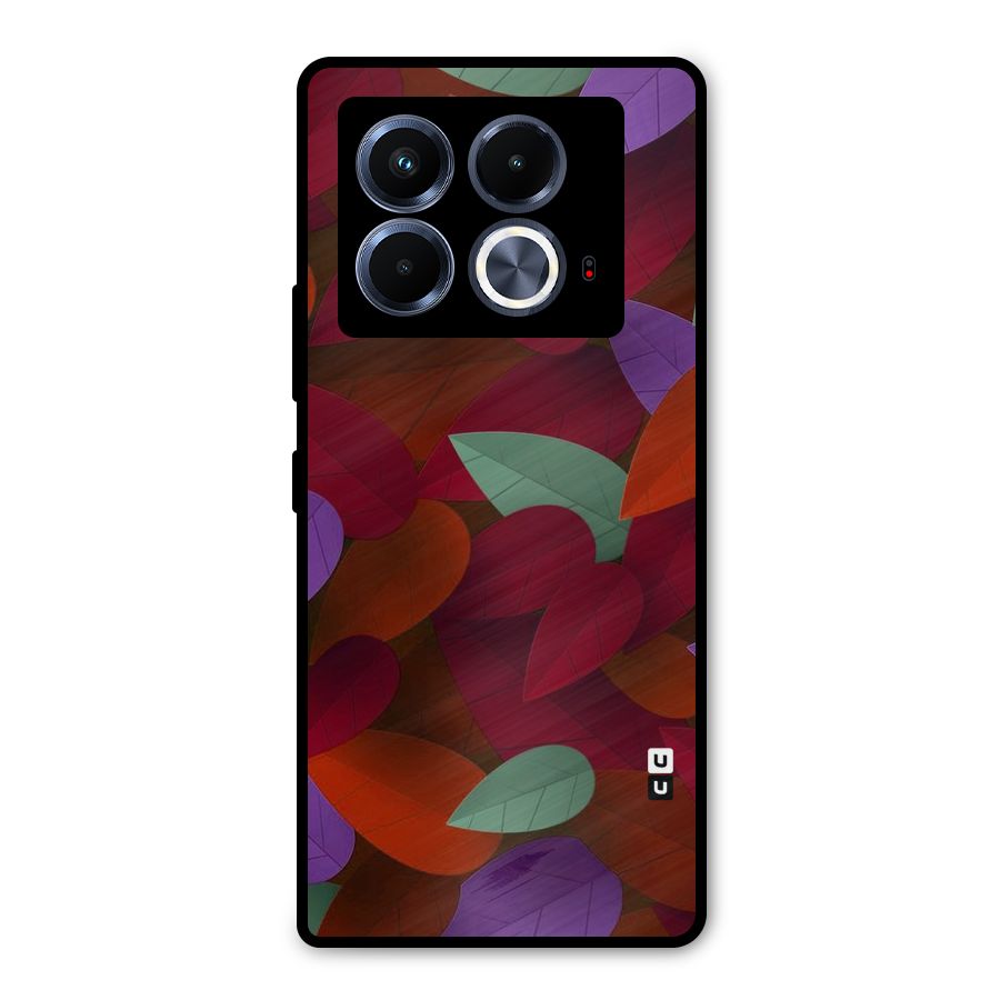 Aesthetic Colorful Leaves Metal Back Case for Infinix Note 40 5G