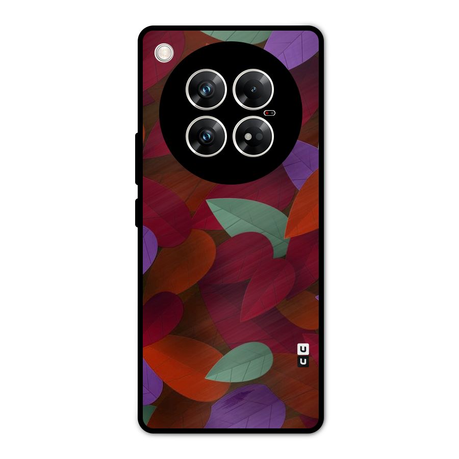 Aesthetic Colorful Leaves Metal Back Case for Infinix Zero 40 5G