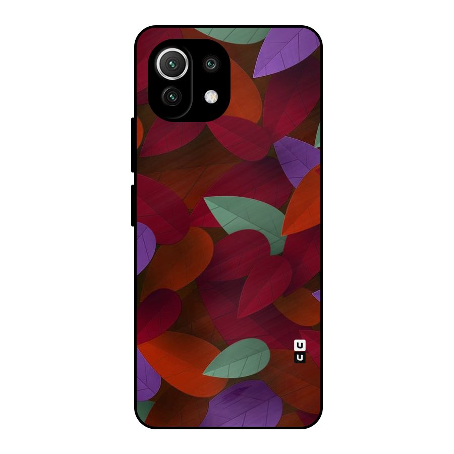 Aesthetic Colorful Leaves Metal Back Case for Mi 11 Lite NE 5G