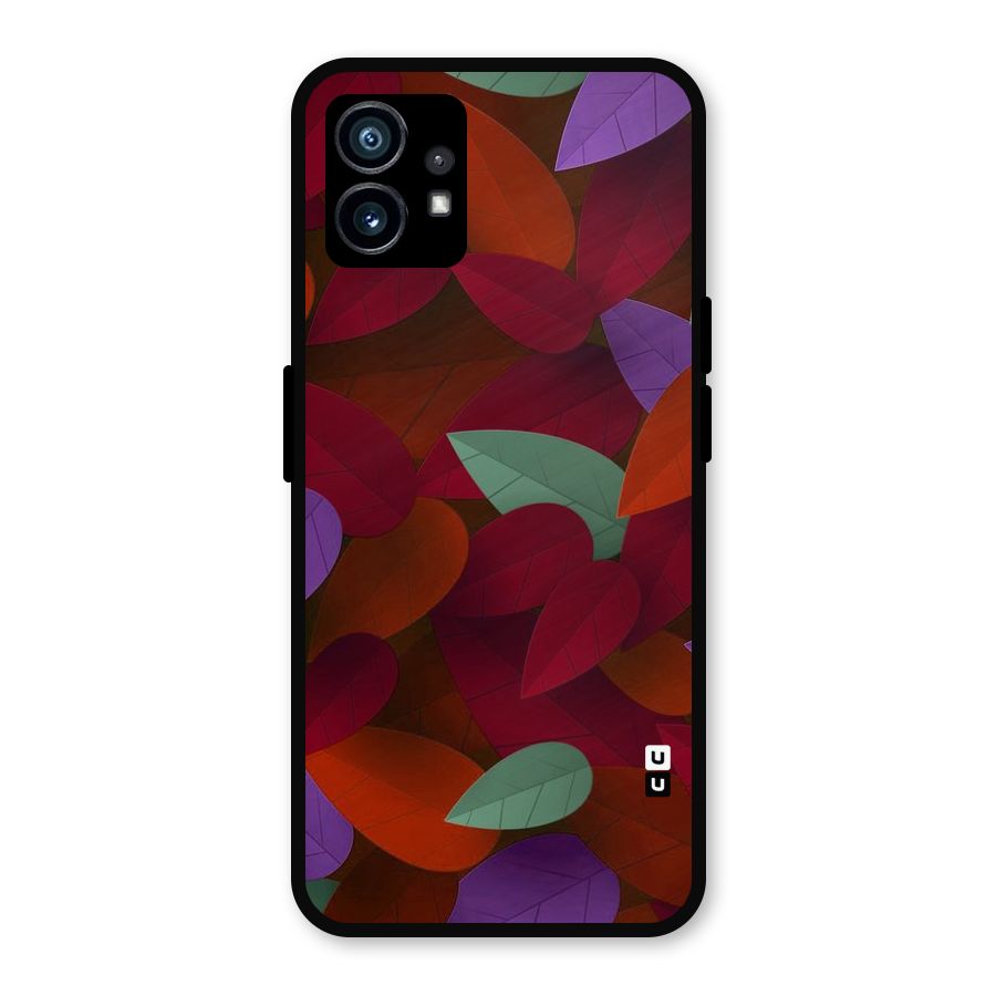 Aesthetic Colorful Leaves Metal Back Case for Nothing Phone 1