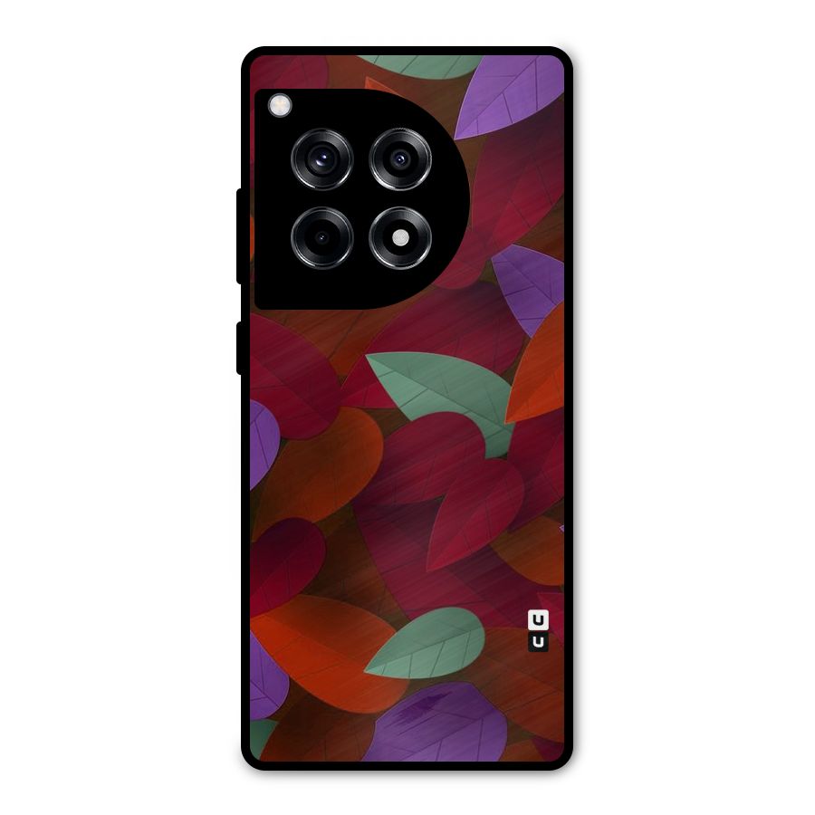 Aesthetic Colorful Leaves Metal Back Case for OnePlus 12R