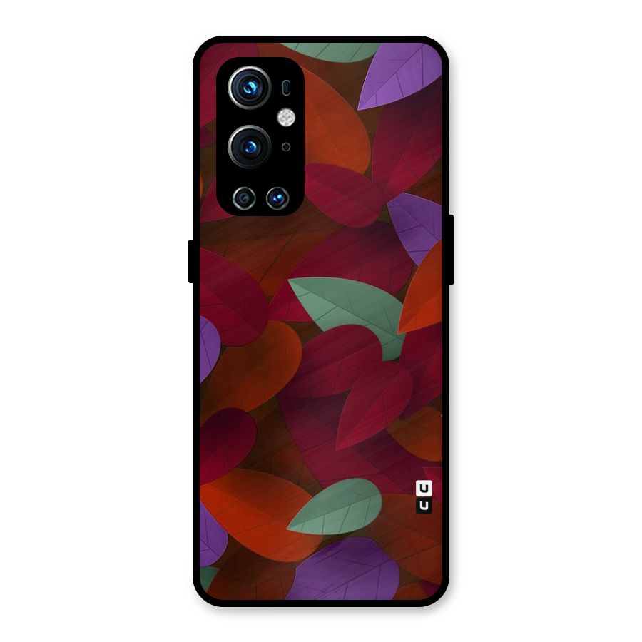 Aesthetic Colorful Leaves Metal Back Case for OnePlus 9 Pro