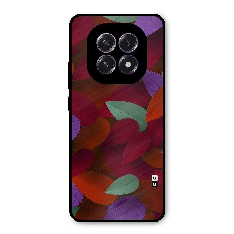 Aesthetic Colorful Leaves Metal Back Case for Oppo F29