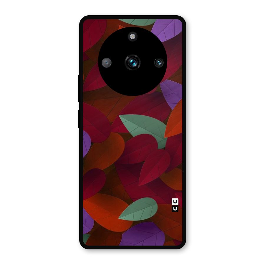 Aesthetic Colorful Leaves Metal Back Case for Realme 11 Pro Plus