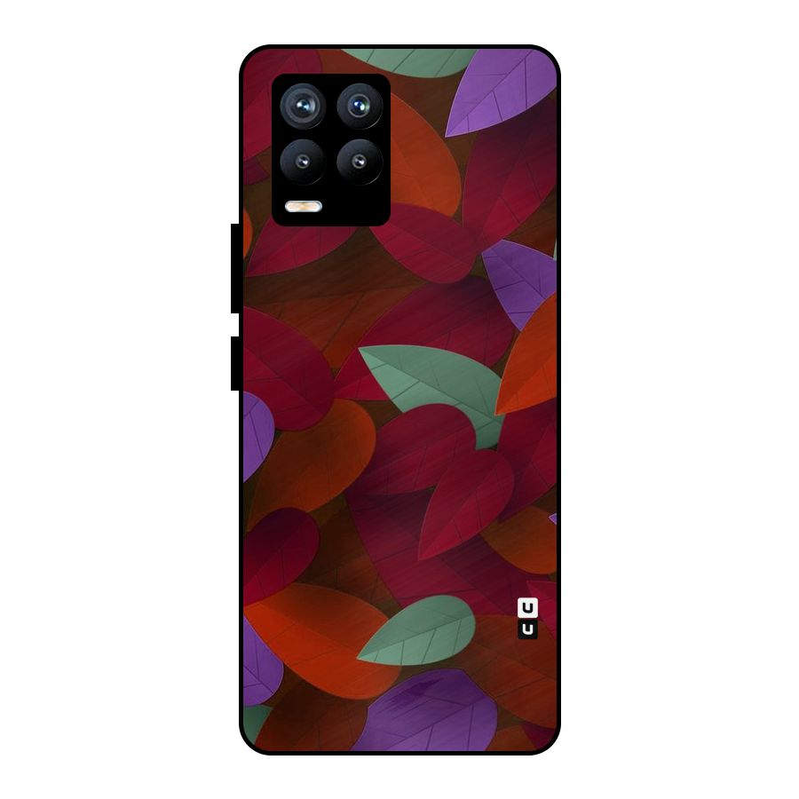 Aesthetic Colorful Leaves Metal Back Case for Realme 8 Pro