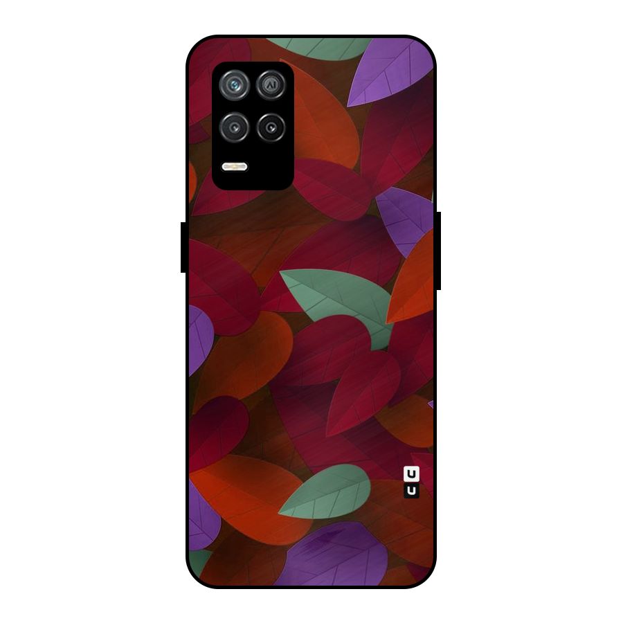 Aesthetic Colorful Leaves Metal Back Case for Realme 9 5G