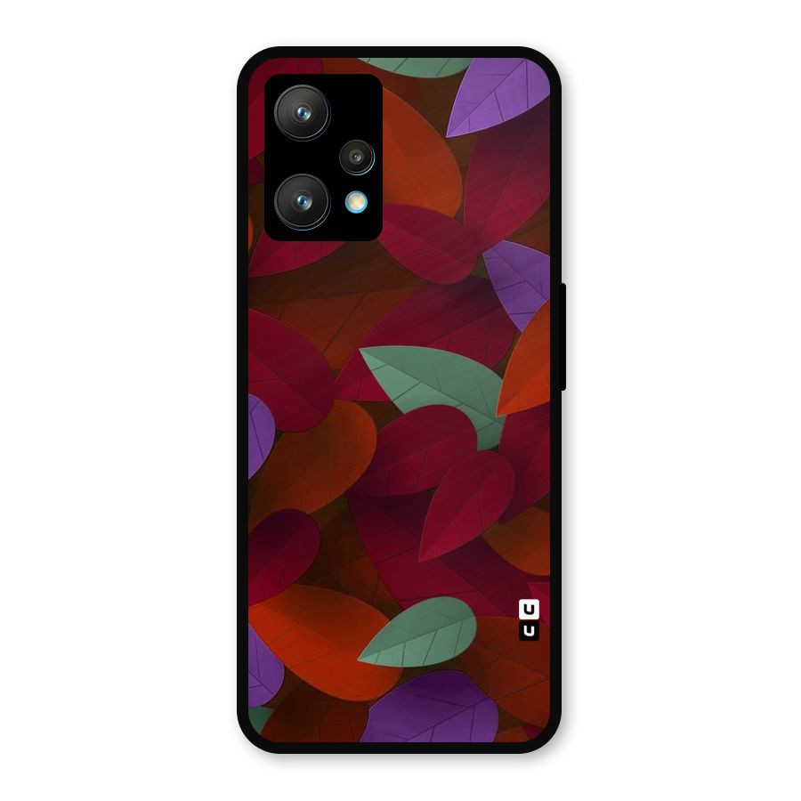 Aesthetic Colorful Leaves Metal Back Case for Realme 9 Pro Plus 5G