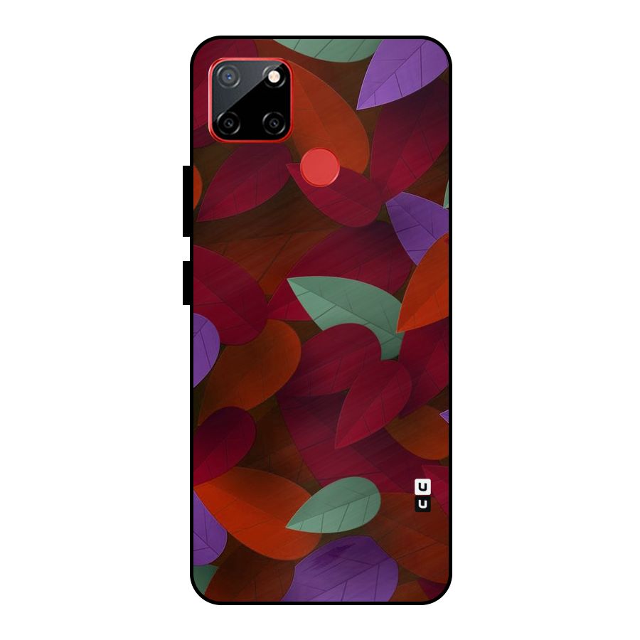 Aesthetic Colorful Leaves Metal Back Case for Realme C12