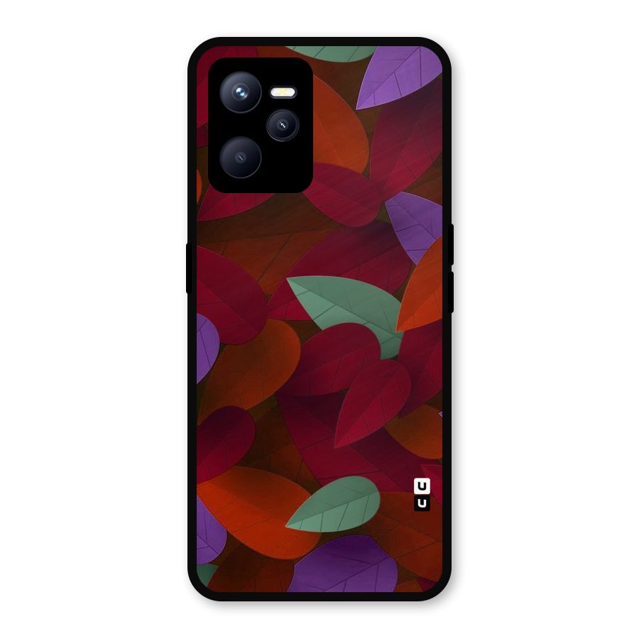 Aesthetic Colorful Leaves Metal Back Case for Realme C35