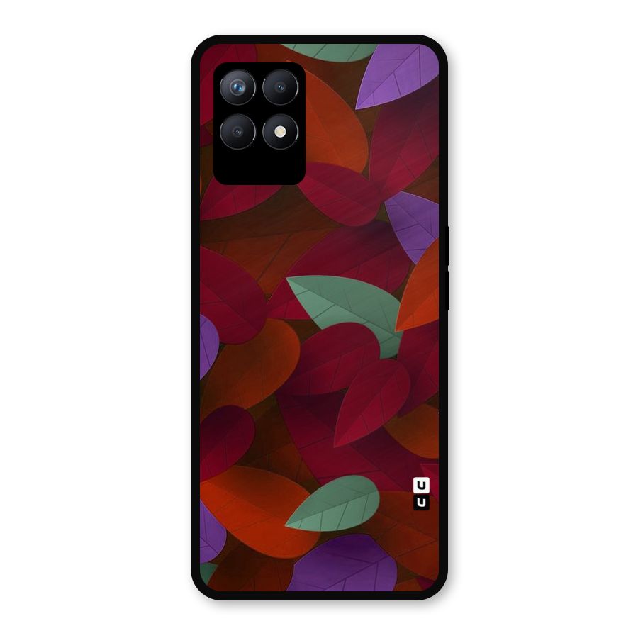 Aesthetic Colorful Leaves Metal Back Case for Realme Narzo 50