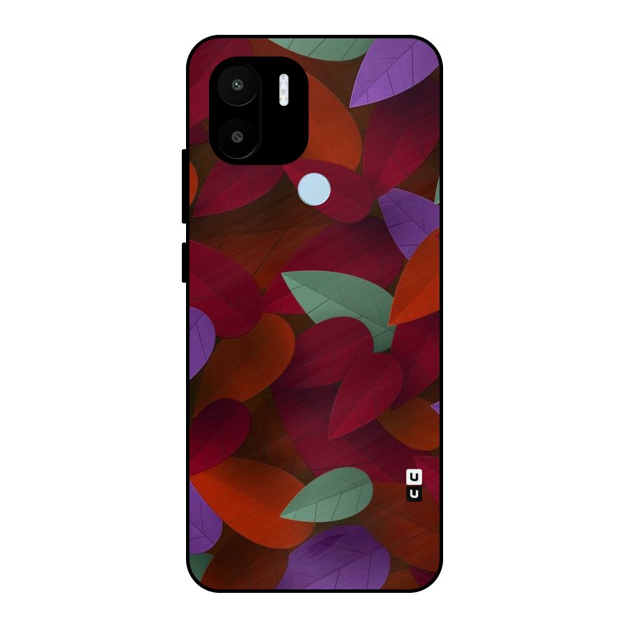 Aesthetic Colorful Leaves Metal Back Case for Redmi A1+