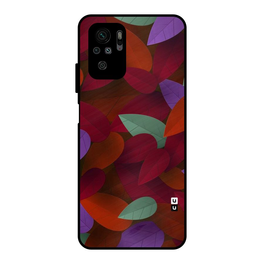 Aesthetic Colorful Leaves Metal Back Case for Redmi Note 10S