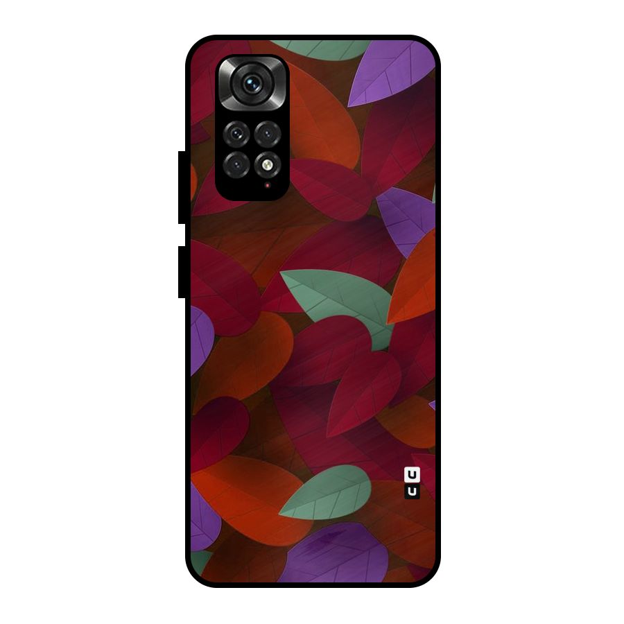 Aesthetic Colorful Leaves Metal Back Case for Redmi Note 11 Pro