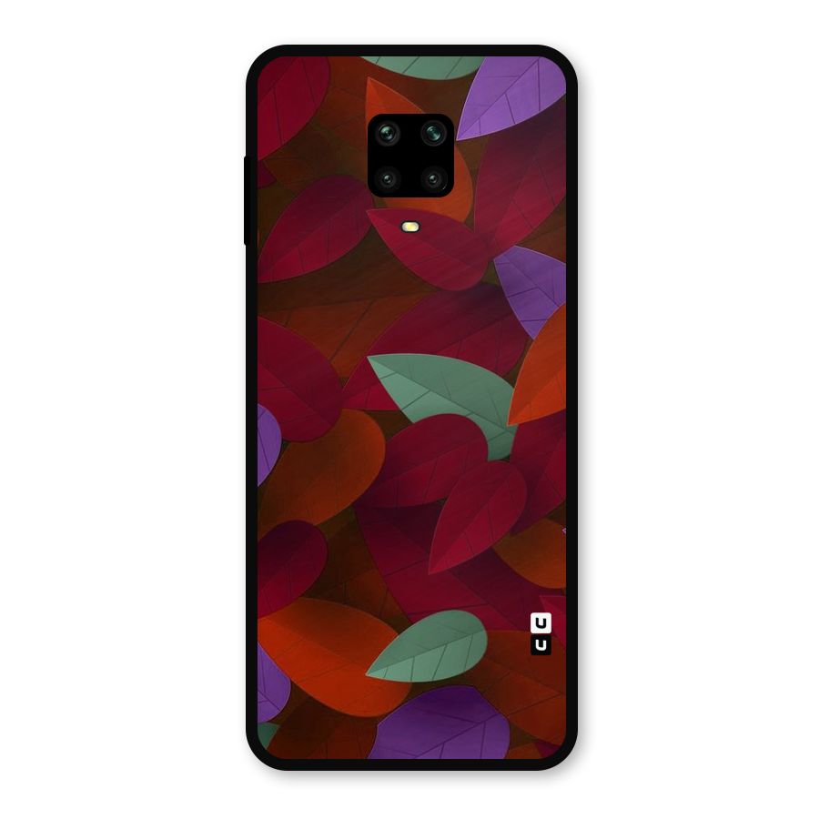 Aesthetic Colorful Leaves Metal Back Case for Redmi Note 9 Pro