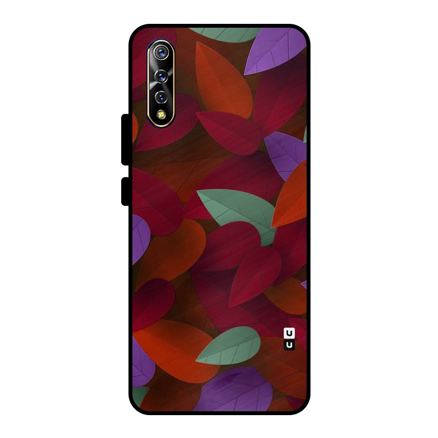 Aesthetic Colorful Leaves Metal Back Case for Vivo S1