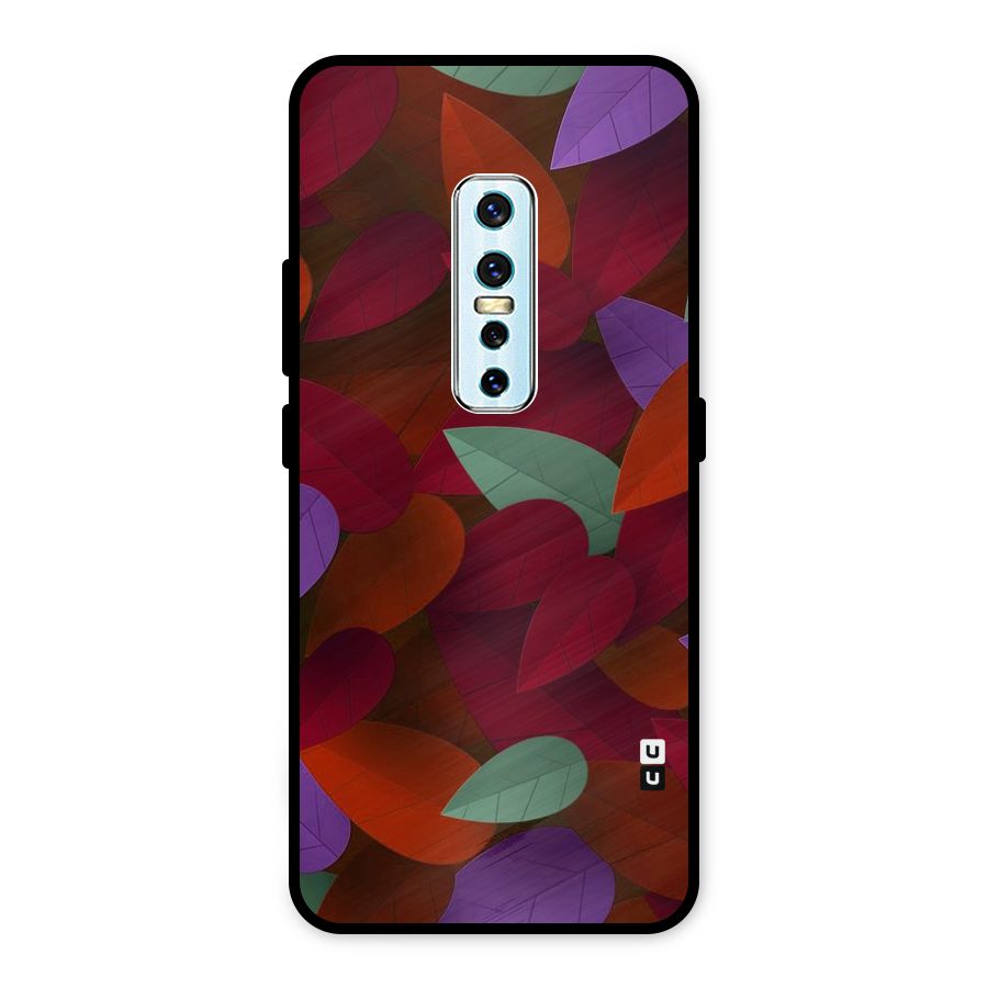 Aesthetic Colorful Leaves Metal Back Case for Vivo V17 Pro