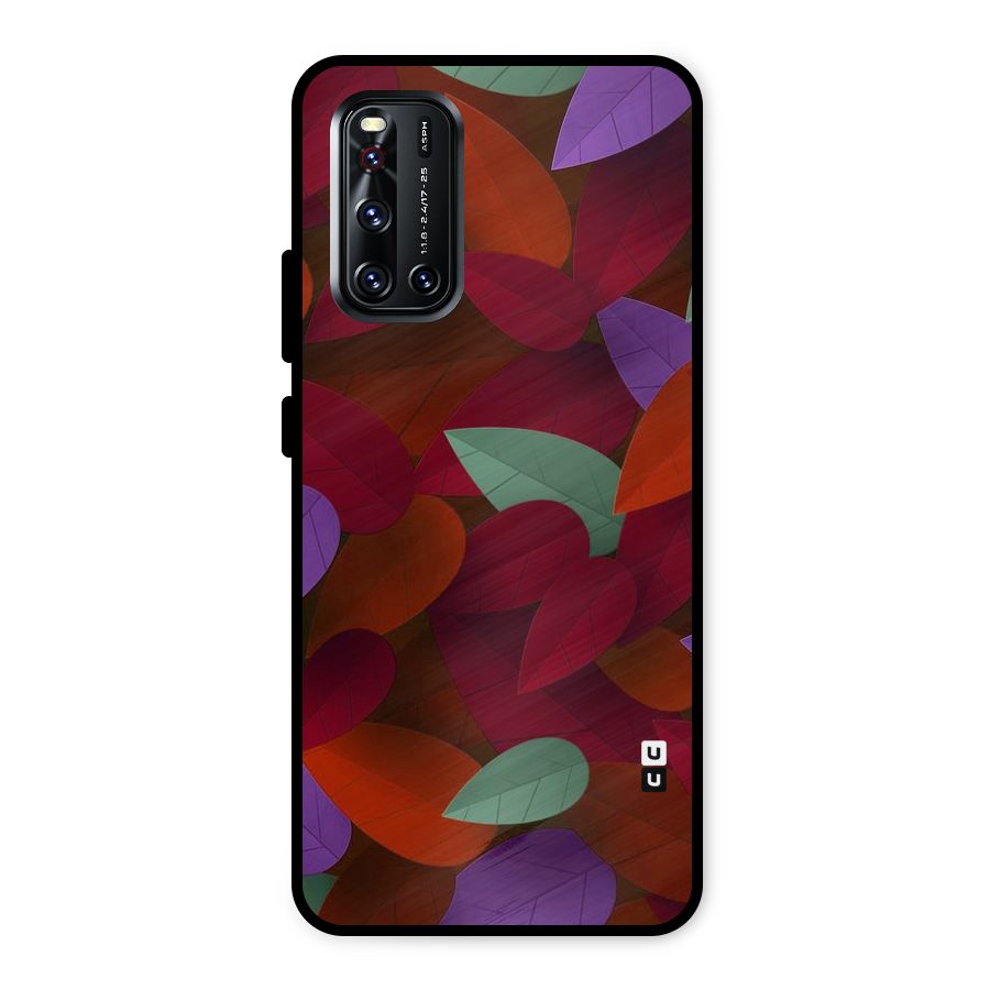 Aesthetic Colorful Leaves Metal Back Case for Vivo V19
