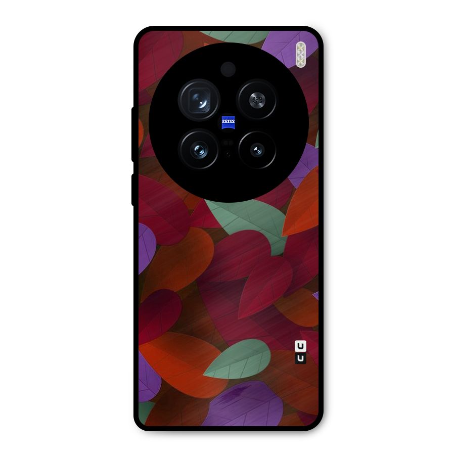 Aesthetic Colorful Leaves Metal Back Case for Vivo X200 Pro
